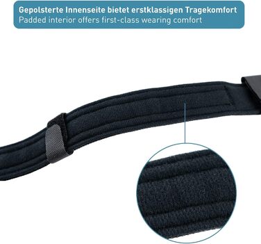 Нашийник для собак PetTec з неопрену та нейлону з ручкою, м'який, регульований, водонепроникний, комплект з повідком (S-XL, чорний)