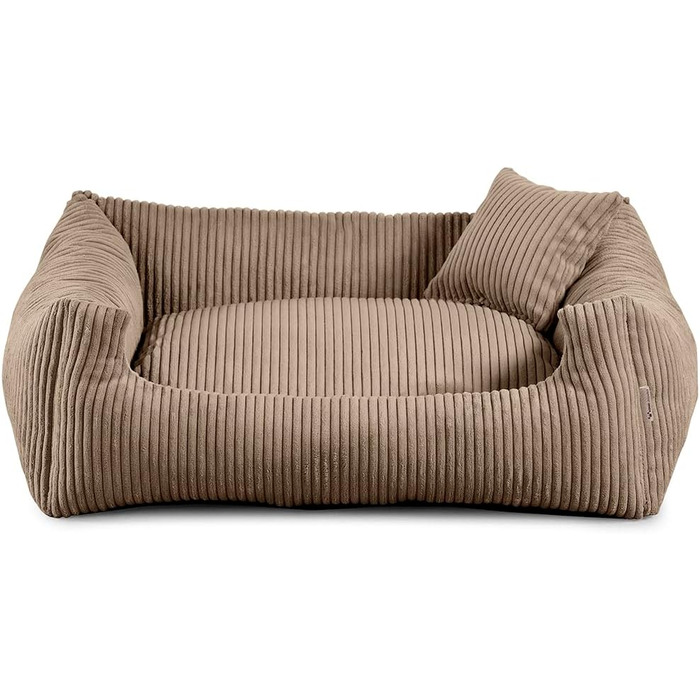 Ляжка для собак Gutekissen® з м'якого матеріалу, наповнена поліуретановим пінопластом, з плетіння, стійка до бруду, вибір кольору та розміру, з маленьким подушечкою. (XS - 55x45, світло-коричневий) XS - 55x40 світло-коричневий