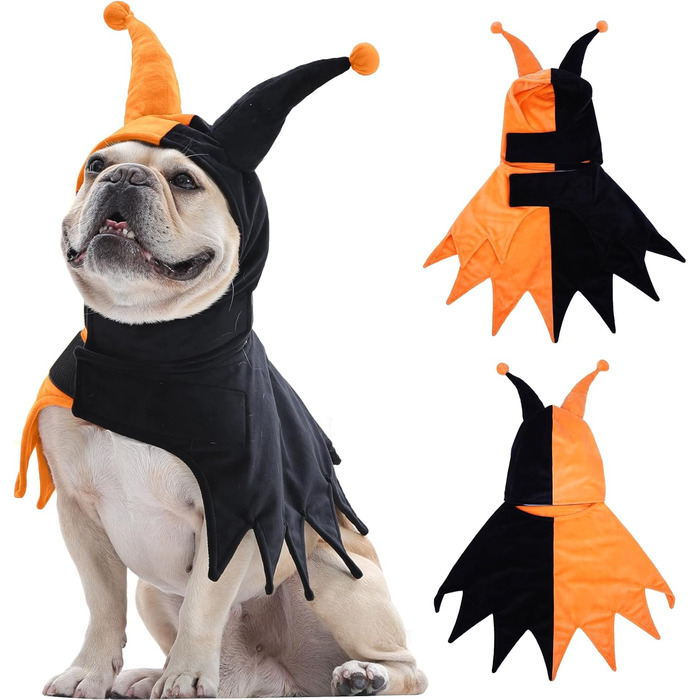 Костюм клоуна для собак Lelepet на Halloween, Cosplay, для свят, оранжевий, розмір M