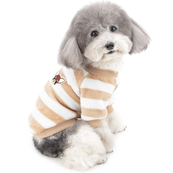 Теплий зимовий пуловер для собак ZUNEA: флісова куртка для цуценят, тепла сорочка для чихуахуа, котів, собак, дівчаток та хлопчиків, коричнева, розмір L