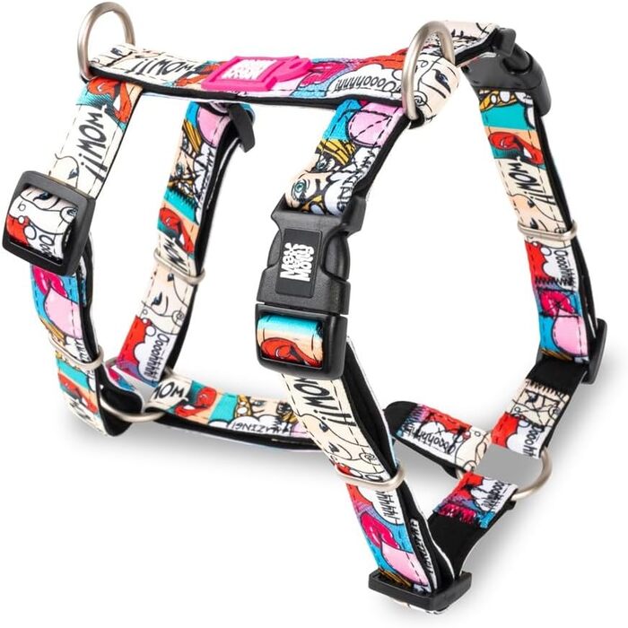 Нашийник для собак Max & Molly H-подібної форми, Ultrabequemes Geschirr Hund з неопрену для дуже маленьких собак, Little Monsters, з підкладкою, безпечний та ультралегкий – комфорт для вашого вірного друга (M)