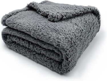 М'яка тепла флісова ковдра для собак та котів, 100 x 120 см, машинного прання (Сірий)