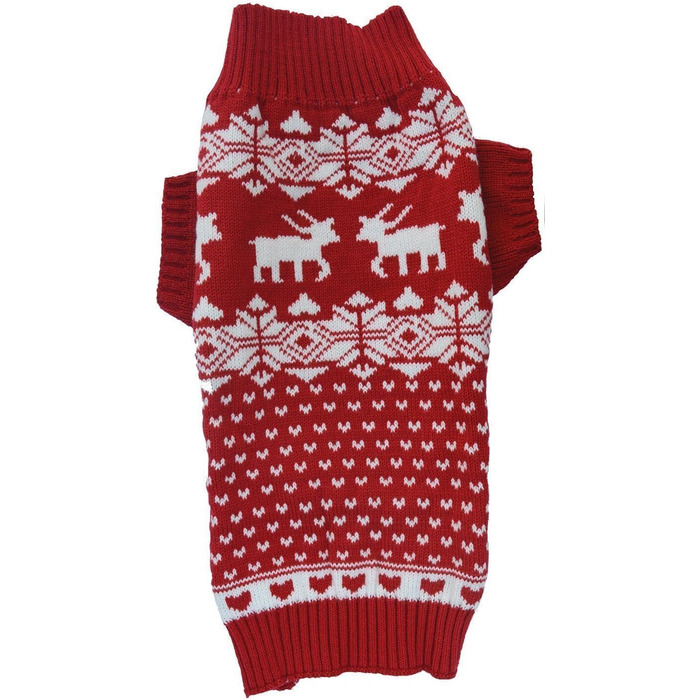 Святковий пуловер для великих собак з оленем, розмір XXL, довжина спини 58,4 см