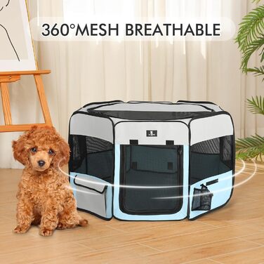 X-ZONE PET переносний складаний вольєр для собак і котів, 600D оксфорд, знімна кришка на блискавці, для дому та вулиці