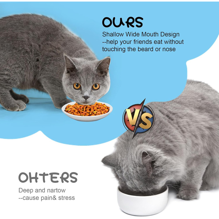 Набір мисок для котів з кераміки (3 шт.) з антиковзними килимками - Katzennapf