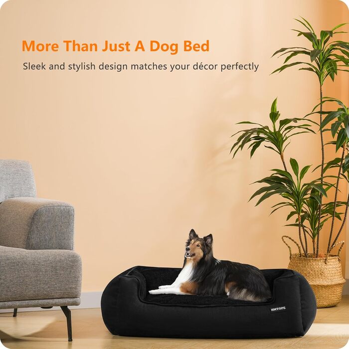 Крісло-ліжко для собак, ліжко для собак, м'яка подушка для собак, кошик для собак знімний та пральний, сірий, 90 x 75 x 25 см