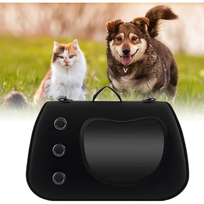 Сумка-переноска для собак, маленька, через плече, чорна. Ідеально для прогулянок, пікніків, кемпінгу. Зручна, легка, прозора переноска для маленьких собак.