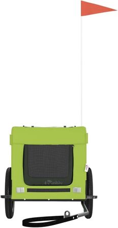 Причіп для велосипеда для собак, зелений та чорний, Oxford-Gewebe та залізо, LH31939