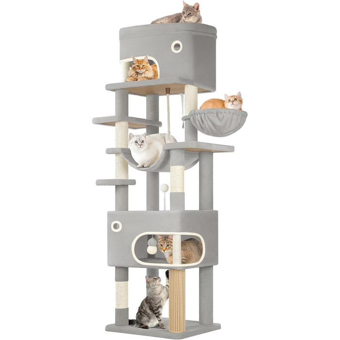 Драбина-кіготь для котів Hzuaneri, 178 см, XXL, сірий