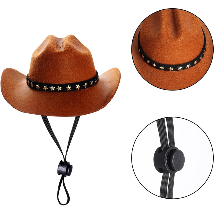 Костюм ковбоя для домашніх тварин, аксесуари для Хелловін, костюм для собак та котів, ковбойський капелюх з банданою, розмір M, коричневий