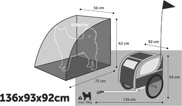 Підстилка для собак Karlie Doggy Liner Paris De Luxe Teflon®, сіро-чорна, розмір L (148x90x88 см)