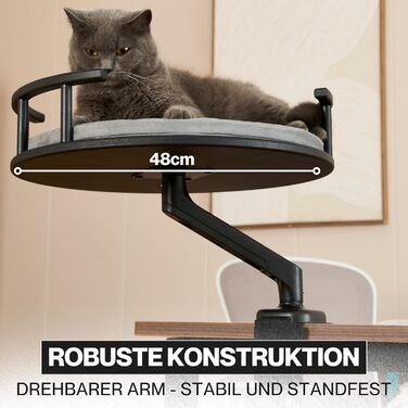 Кішка лежанка Noviclass® LEVI | Платформа для котів | Для столу та підвіконня | 2 лежанки | Cord-дизайн сірий | Міцна та сучасна