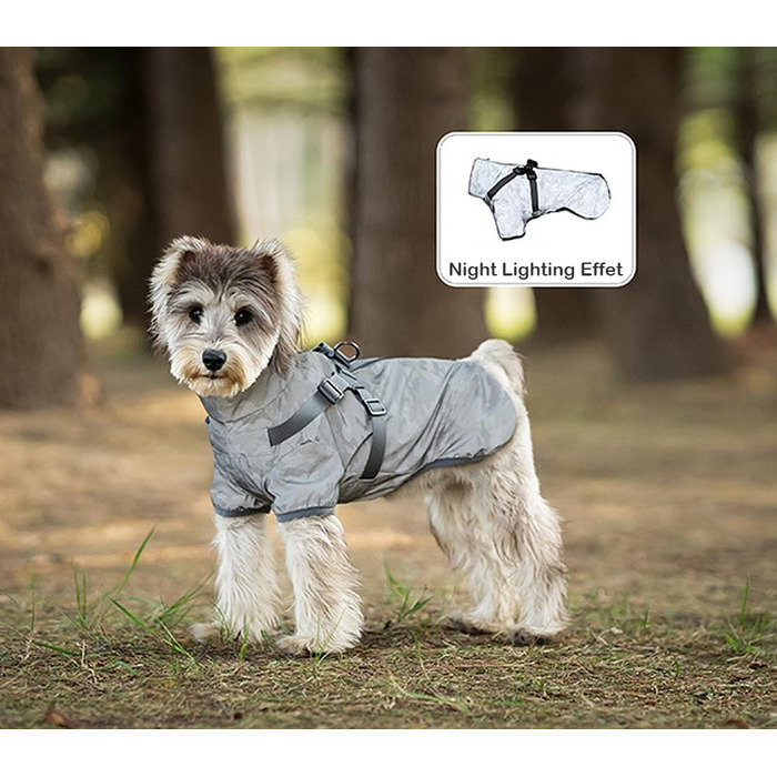 Водонепроникний дощовик для собак BT Bear, відбиваючий, сірий/камуфляж, розмір XXL