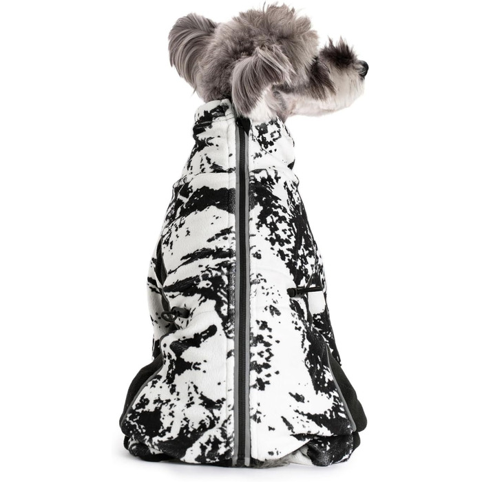 Теплий зимовий костюм для собак (S) - флісова куртка, теплий одяг для собак, теплий зимовий наряд, білий колір