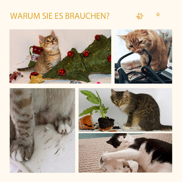 PawHut Котяча печера з котячою печерою та 2 подушками, 2 яруси включаючи котячий будинок, іграшка з м'ячем, котяча квартира, сизаль, натуральна, 35 x 35 x 81 см | Аосом
