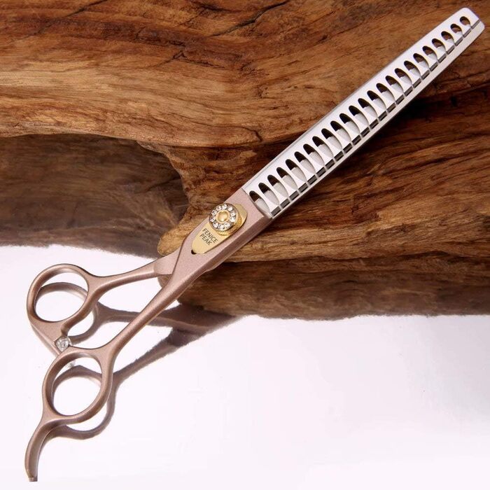 Професійна ножиця для вичісування собак та котів Fenice Peak, 1.2 см, з нержавіючої сталі 440C, 50/56 зубців, 7.5 дюймів (Японія)