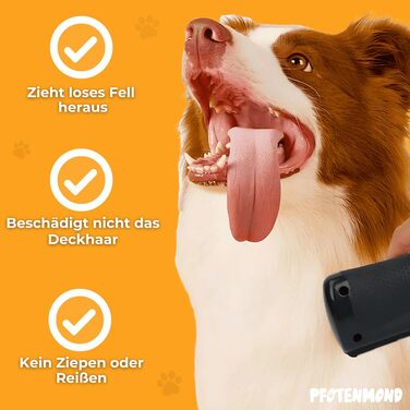 Високоякісна щітка Fellwunder для собак, котів та коней – ефективна щітка для видалення шерсті та гребінець для блискучого хутра, чорна