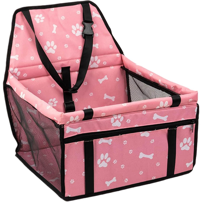 Транспортна переноска для собак у авто - підвищення для собак з кишенькою для зберігання - автокрісло для цуценят, складане, аксесуари для подорожей з домашніми тваринами для довгих поїздок, Percor Rosa UN