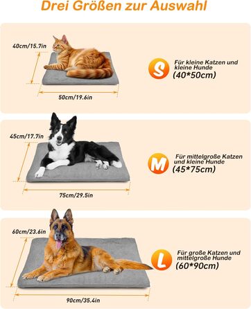 Кішечковий матрац з підігрівом для котів та собак, 6 температурних режимів, таймер 24 год, LED дисплей, безпечний, бічний кабель, 60x90 см, сірий