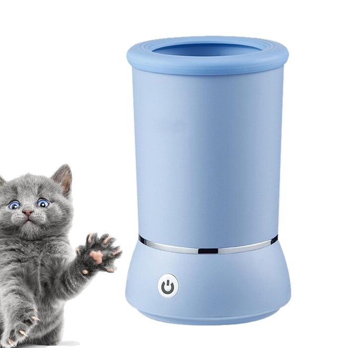 Переносний очищувач лап для собак - видаляє бруд і сміття з лап, силіконовий очищувач лап для домашніх тварин, мийка лап для собак, догляд за лапами домашніх тварин, ніжний очищувач лап для собак, для котів та собак (білий/блакитний)