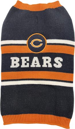 Теплий в'язаний светр для собак Chicago Bears NFL, розмір M, з логотипом команди, для великих і малих порід