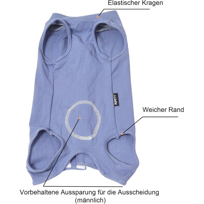 Корсет для собак після операції/кастрації, дихаючий, анти-витікання, м'який, синій, XL/X-Large