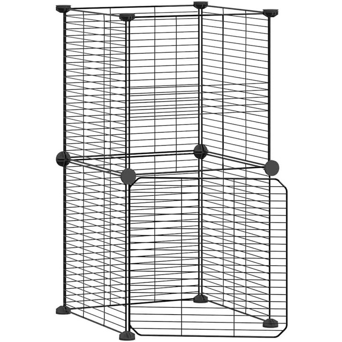 vidaXL Клітка для тварин з дверцятами, 8 шт., чорна, 35x35 см, сталева, для кроликів і цуценят