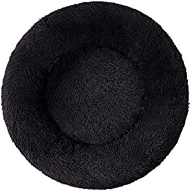 Кругле м'яке ліжко для собак та котів (80 см, чорний колір). XL для великих та середніх собак.