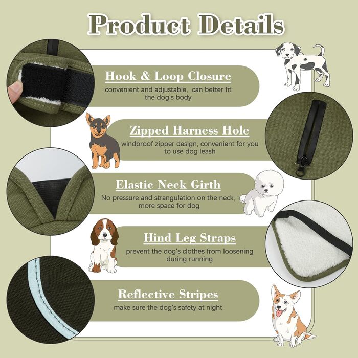 Зимовий теплий одяг для собак Kuoser: водонепроникний флісовий жилет з відбиваючими елементами, XS-3XL