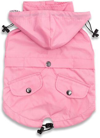 Дощовик для собак Ellie Dog Wear з блискавкою, кишенями та світловідбивачами, знімний капюшон, розмір M, преміум якість
