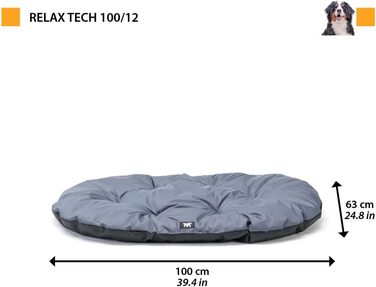 Ортопедичний лежак для собак великих порід Ferplast: лежанка-софа, корзина, вологостійкий матрац, знімний чохол, 110x70x8 см, сірий