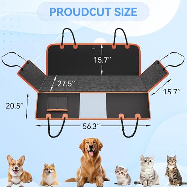 Подовжувач для заднього сидіння автомобіля для собак, PU-шкіра, жорстка основа, чохол на сидіння для собак, автомобільна лежанка для собак, матеріал PU-шкіра, більше місця, витримує 180 кг XL