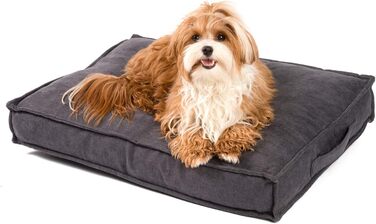 JAMAXX Преміум ортопедична подушка для собак з Memory Foam, сірого кольору, 65x50 см (S), водонепроникна, миється, з м'якою оббивкою