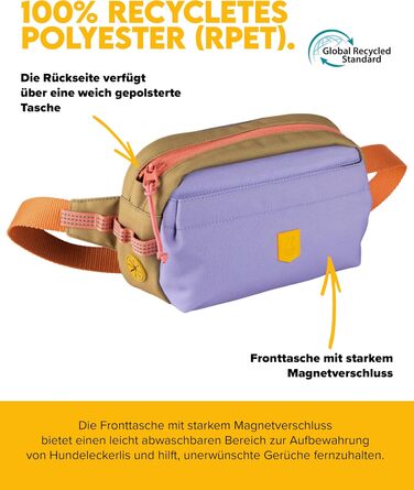 Сумка на пояс для собак Woolly Wolf Alpha 360: ласощівниця з перероблених матеріалів (лавандово-фіолетовий)