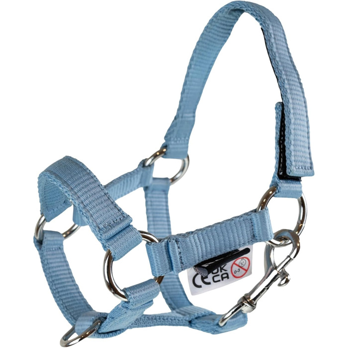 Набір аксесуарів для хобі-коня RL24 (6 предметів): вуздечка зі шнуром, ковдра та накидка від мух світло-бежевого кольору, трензель чорного кольору, багатокольоровий транспортний мішечок для коня на палиці.