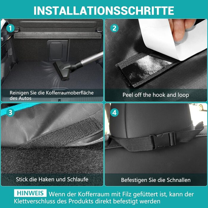 Захист для багажника автомобіля для собак з боковими та захистом краю вантажного отвору, універсальний 185x102см, 600D, водонепроникний, стійкий до подряпин, килимок для багажника, ковдра для собак, для авто, SUV, Van (Блакитний)