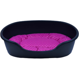 Корзина для собак Adena 58x38 см, антрацит + подушка з принтами 