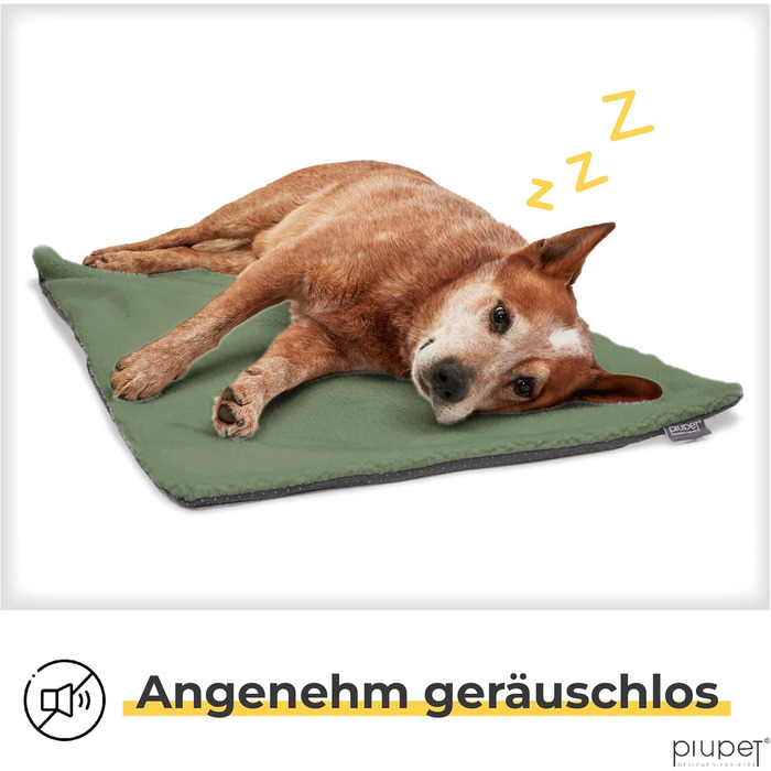Самогріюча ковдра для собак PiuPet® 90x60 см. Тепла, фланелева ковдра на диван для собак. Зелена