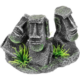Декорація для акваріума Moai – голова острова Пасхи, скульптура Ahu Akivi, укриття для риб, прикраса для прісноводного та морського акваріума, ландшафтний орнамент, бренд minkissy
