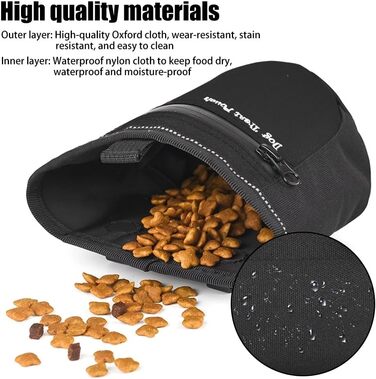 Сумка для ласощів для собак DONGKER з магнітним закриттям, поясна сумка для ласощів для тренувань та виховання цуценят, швидке винагородження, чорна