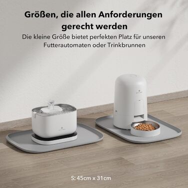 Підкладка під миску для собак та котів PETLIBRO Silikon, сіра, 45x30 см, нековзна, водонепроникна, для миття в посудомийній машині