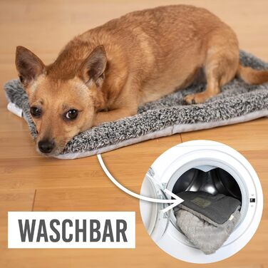 Підстилка для собак KaraLuna 80 x 55 см: для дому та подорожей, миється, 3 розміри, м'яка, сіра