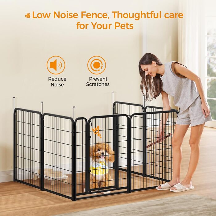 Вольєр для собак Yaheetech 8-секційний, 80 см, для квартири та саду, складаний, без інструментів