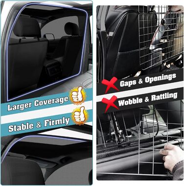 Сітчаста перегородка для собак у автомобіль Mixsuper, 133,1 см, для позашляховиків та авто, чорний, міцна