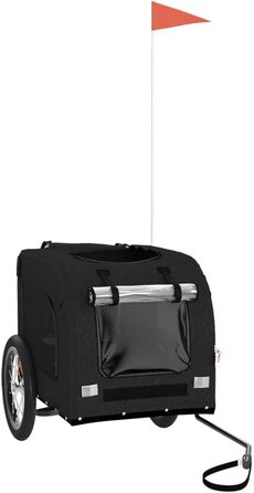 Причіп для велосипеда для собак, чорний, Oxford-Gewebe та метал, LH53839