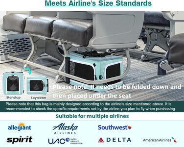 Транспортна переноска для котів Pecute, розширювана, для 2 котів, велика переноска для собак та цуценят, складана переноска-сумка для котів, аква-зелений колір