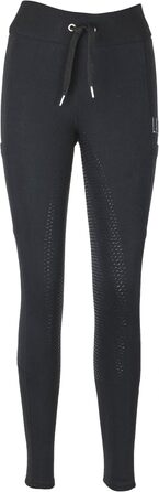 Легінси для верхової їзди Lazura Hanna | Повний силіконовий покрив | Рідні штани з 2 кишенями для телефону та регулюванням ширини | Чорні легінси з повним покриттям | Верхова екіпіровка розмір 36-46, 38, Чорний