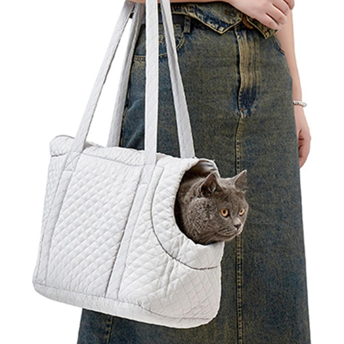 Сумка-переноска для собак маленьких порід: бавовняна сумка-переноска, легка зимова переноска для котів та собак, сірого кольору