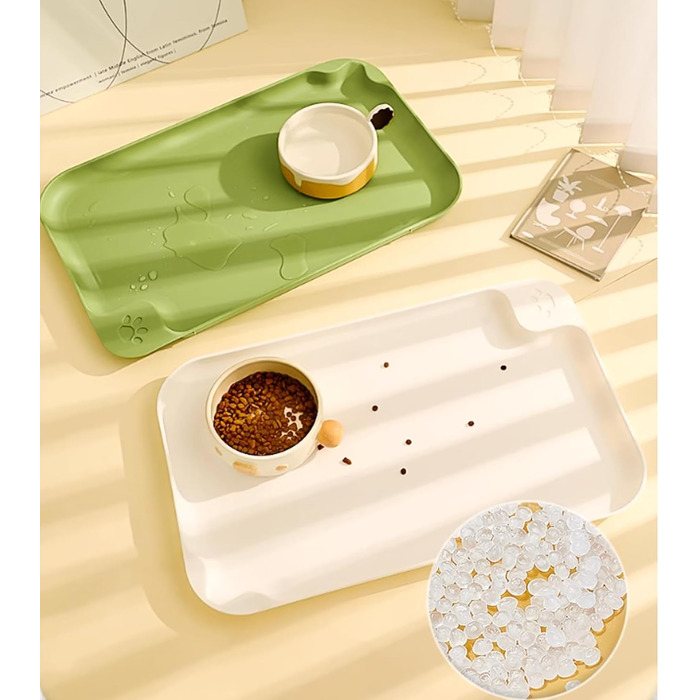 Водонепроникний килимок для годування собак та котів Octonyluck, 57.5x35.5 см, неслизький, легко миється, харчовий, зелений