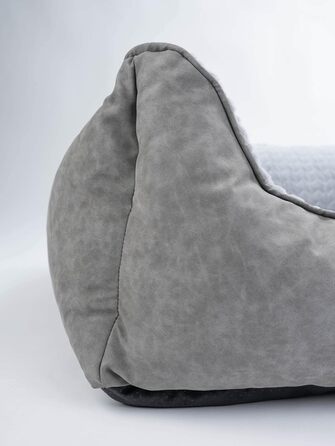 TrendPet VitaBed Style - ортопедичне ліжко для собак, штучна шкіра, плюшеве всередині (80x70 см, сірий)